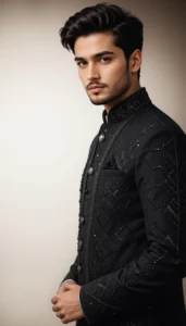 Eid Al Adha Black Sherwani Mens |  50+ Embroidery Designs Images Ai Generators