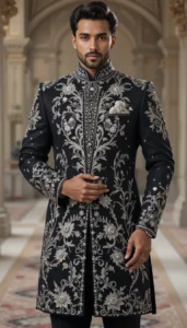 black sherwani mens | 65+ embroidery free pattern artificial intelligence images