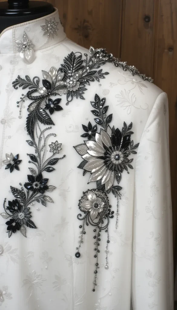 casual outfits with white blazer|Top 20 free patterns embroidery ai photo generator embroidery on black 5 casual outfits with white blazer ai embroidery 13