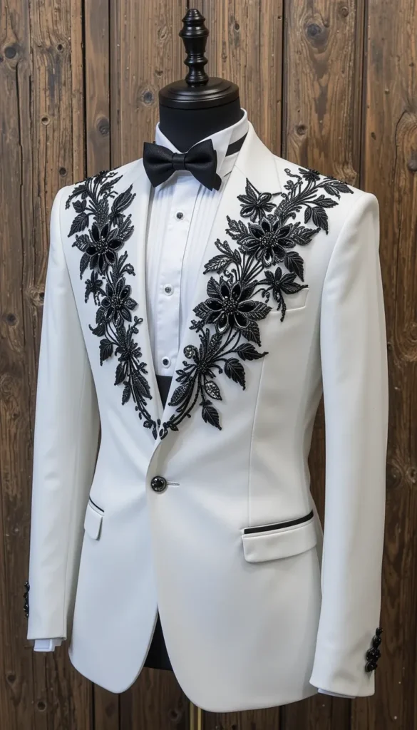 casual outfits with white blazer|Top 20 free patterns embroidery ai photo generator embroidery on black 5 casual outfits with white blazer ai embroidery 2