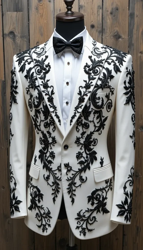 casual outfits with white blazer|Top 20 free patterns embroidery ai photo generator embroidery on black 5 casual outfits with white blazer ai embroidery 32