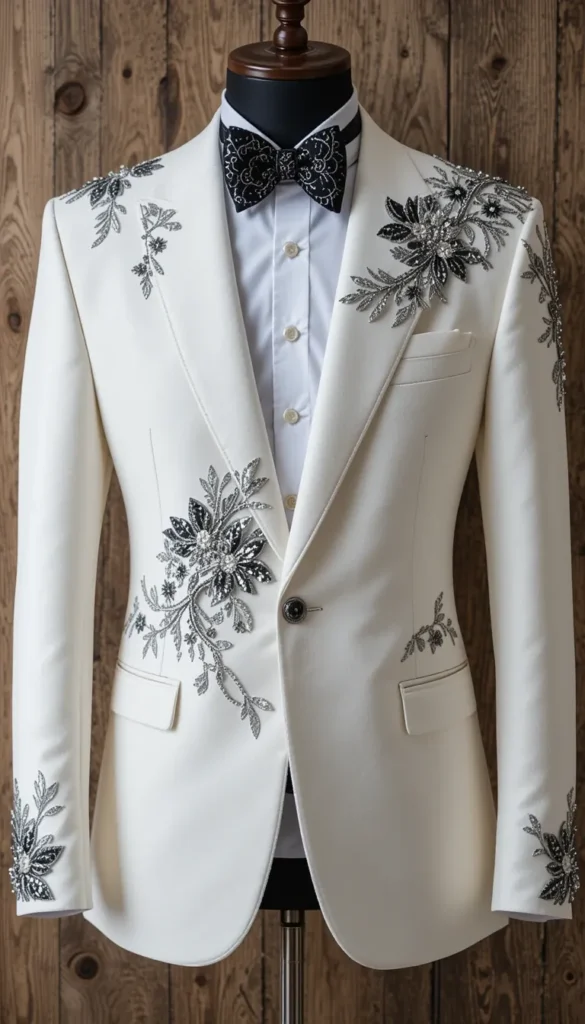 casual outfits with white blazer|Top 20 free patterns embroidery ai photo generator embroidery on black 5 casual outfits with white blazer ai embroidery 38