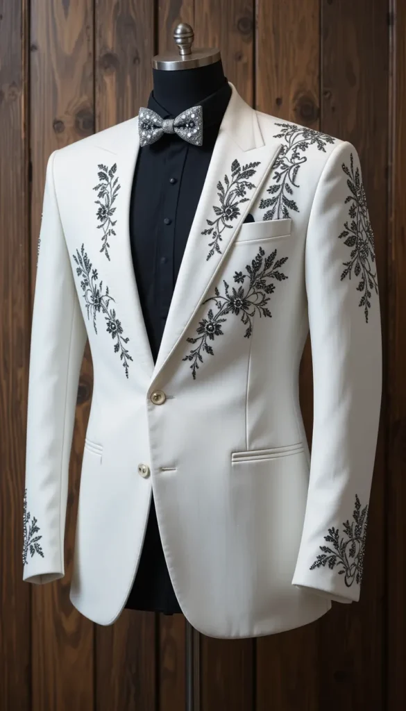 casual outfits with white blazer|Top 20 free patterns embroidery ai photo generator embroidery on black 5 casual outfits with white blazer ai embroidery 55