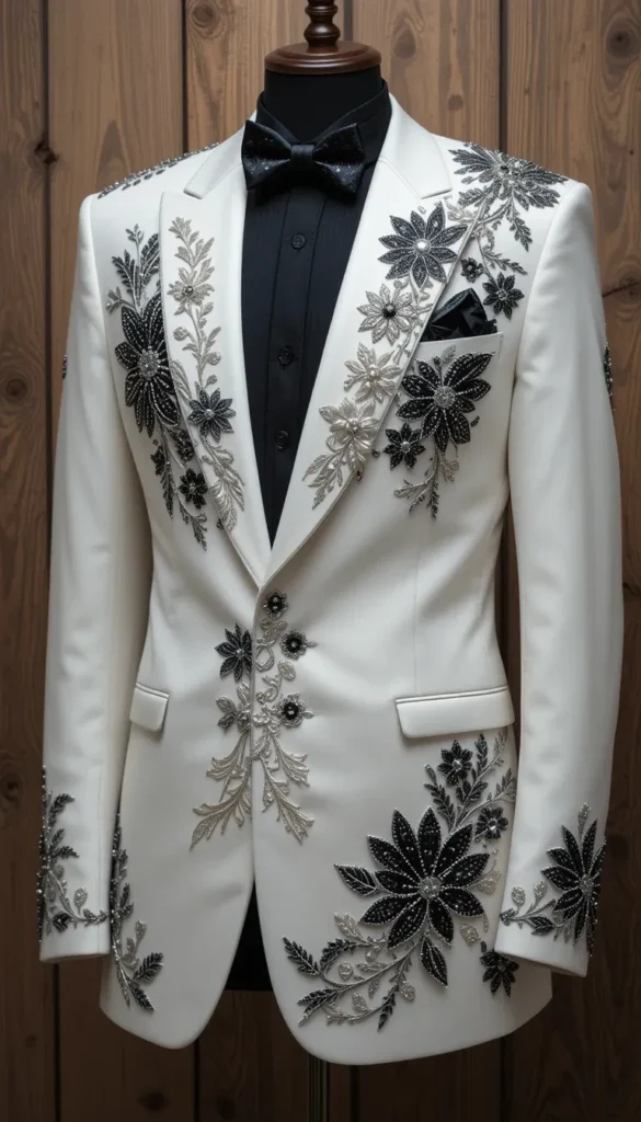 casual outfits with white blazer|Top 20 free patterns embroidery ai photo generator embroidery on black 5 casual outfits with white blazer ai embroidery 7