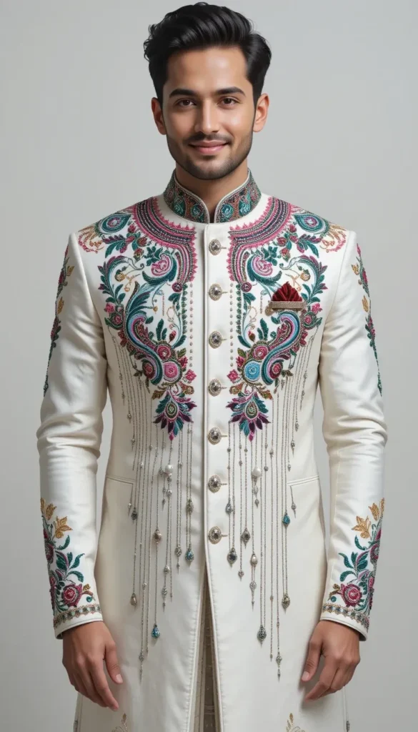 Indian Groom Sherwani Indo Western Suits |Top 20 Free Embroidery Patterns AI Design Generator 5 free embroidery patterns ai design 141