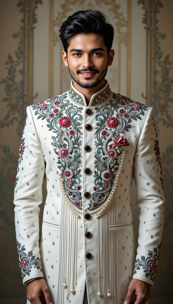 Indian Groom Sherwani Indo Western Suits |Top 20 Free Embroidery Patterns AI Design Generator 5 free embroidery patterns ai design 143