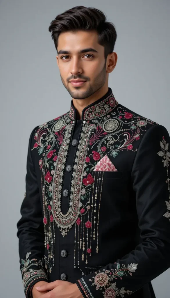 Indian Groom Sherwani Indo Western Suits |Top 20 Free Embroidery Patterns AI Design Generator 5 free embroidery patterns ai design 151
