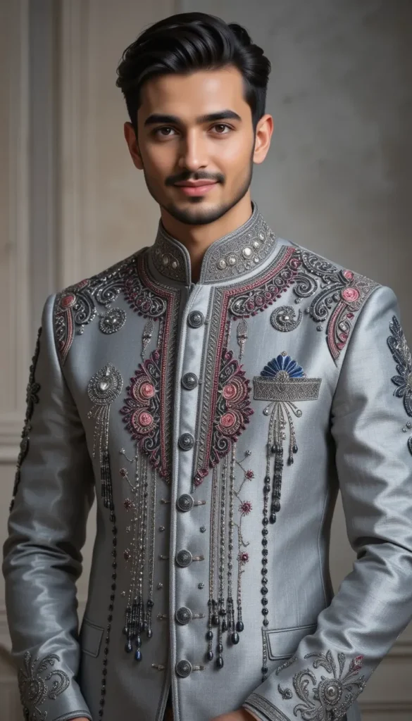Indian Groom Sherwani Indo Western Suits |Top 20 Free Embroidery Patterns AI Design Generator 5 free embroidery patterns ai design 153