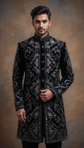 men in black sherwani wedding | 70+ ai embroidery high-end clothing men artificial intelligence images generator